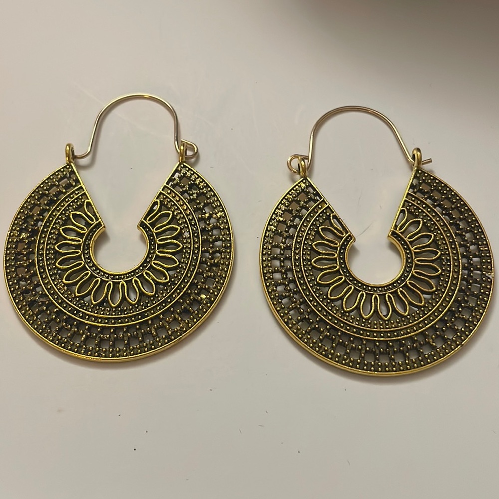 Gold tone earrings
